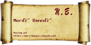 Merő Bennó névjegykártya
